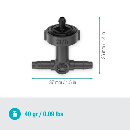 Gotero en línea 2 l/h autocompensante