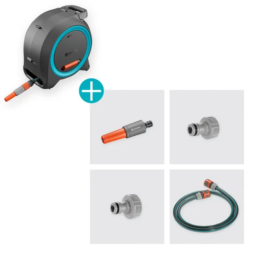 Dual 2in1 Roll-up 25 Retractable Hose Reel
