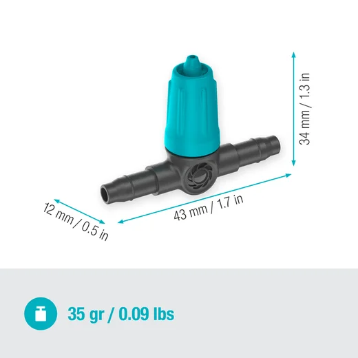 Goutteur en ligne réglable 0–15 l/h