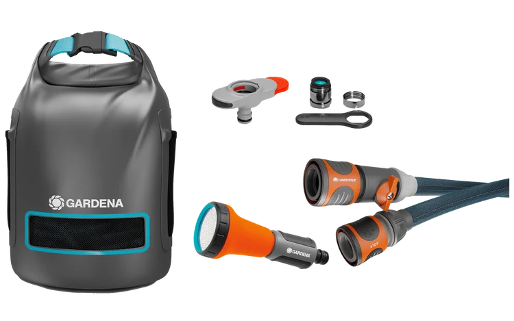 Tekstila šļūtene Liano™ 10 m ar iekštelpu krāna savienotāju un uzglabāšanas somu