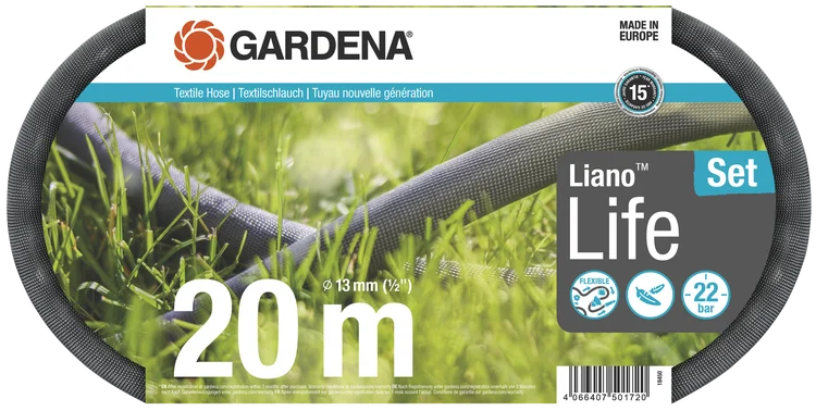 Textile Hose Liano™ Life 13 mm (1/2"), 20 m Set Textile Hose Liano™ Life 13 mm (1/2"), 20 m Set