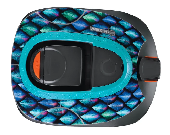 Autocollant tondeuse robot SILENO + - Poisson arc-en-ciel