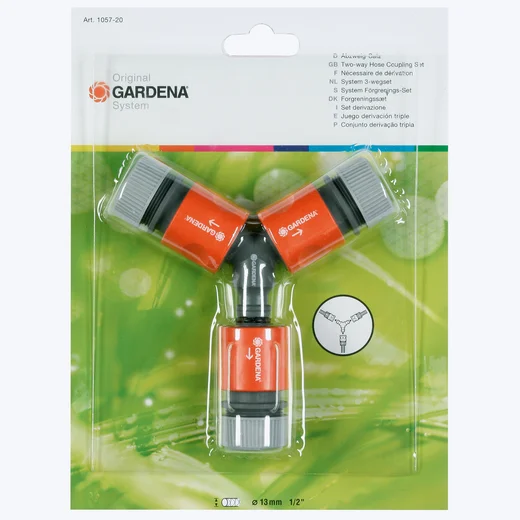 System Two-way Hose Coupling Set 13 mm (1/2") GARDENA System Two-way Hose Coupling Set 13 mm (1/2")