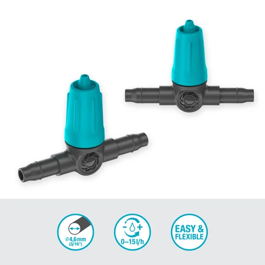 Goutteur en ligne réglable 0–15 l/h