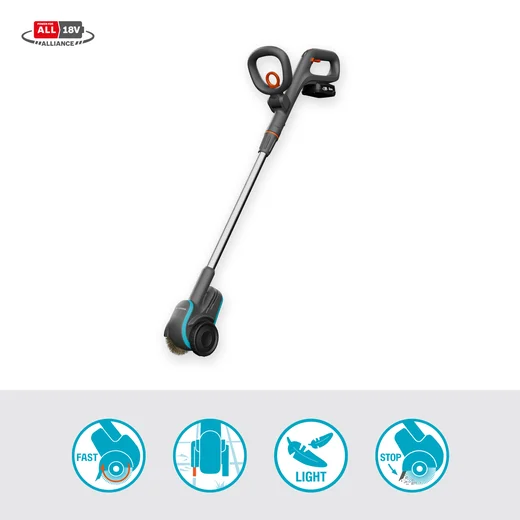 Nettoyeur de joints sur batterie EasyWeed 18V / P4A, brosse pour mauvaises herbes- Kit prêt à l'emploi