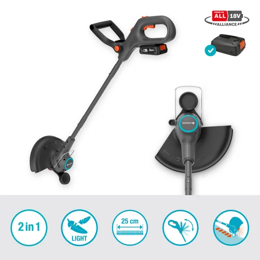 EasyTrim 25/18V 2.0Ah P4A inkl. batteri och laddare