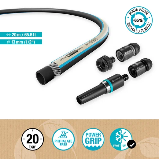 ΛΑΣΤΙΧΟ ECOLINE 1/2" - 20M ΣΕΤ ΜΕ ΣΥΝΔΕΣΜΟΥΣ & ΑΚΡΟΦΥΣΙΟ
