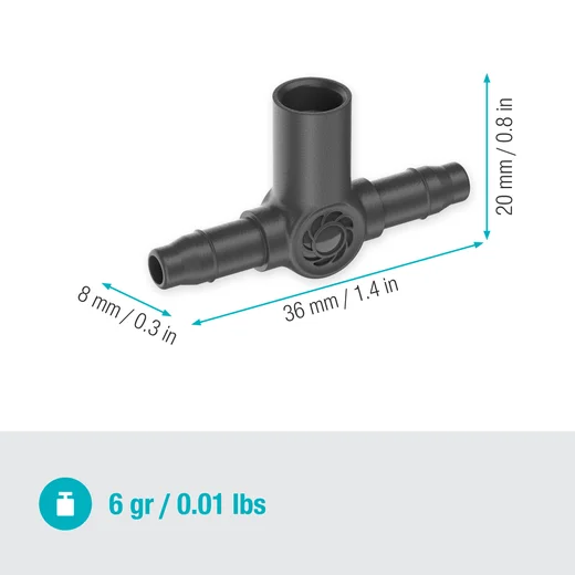 T-stuk voor Sproeiers/Einddruppelaars 4,6 mm (3/16")