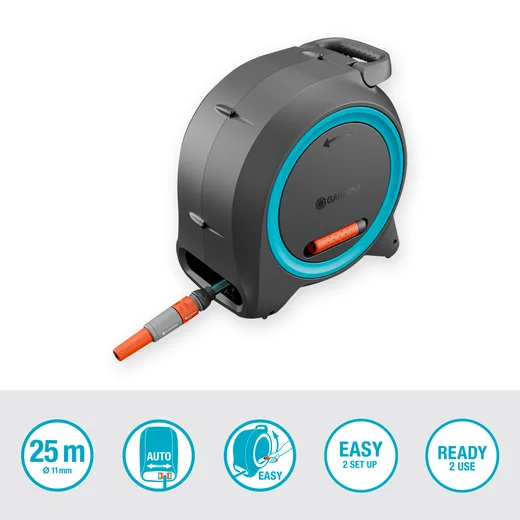 Dual 2in1 Roll-up 25 Retractable Hose Reel