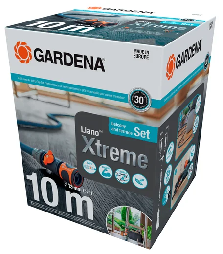 Kit tuyau Liano™ Xtreme Indoor 10m+ adaptateur pour robinet d'intérieur Kit tuyau Liano™ Xtreme Indoor 10m+ adaptateur pour robinet d'intérieur