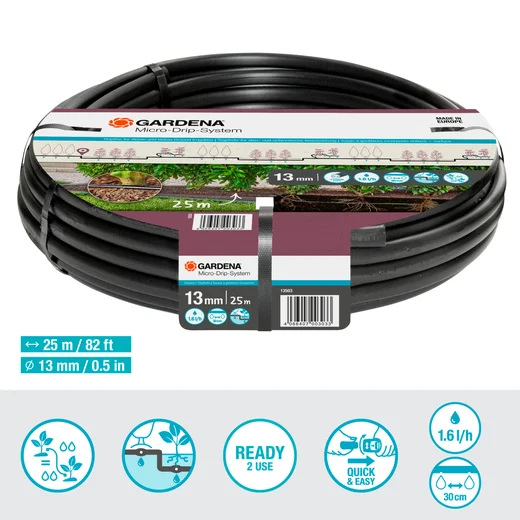 Σταλακτοφόρος σωλήνας 13 mm με σταλάκτη ανά 30 cm Gardena Micro-drip