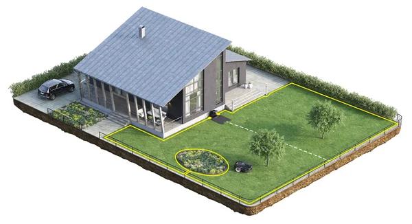Automower® installation, small, flat and open lawn