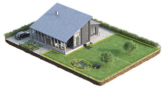 Установлення Automower®, невеликий, рівний і відкритий газон