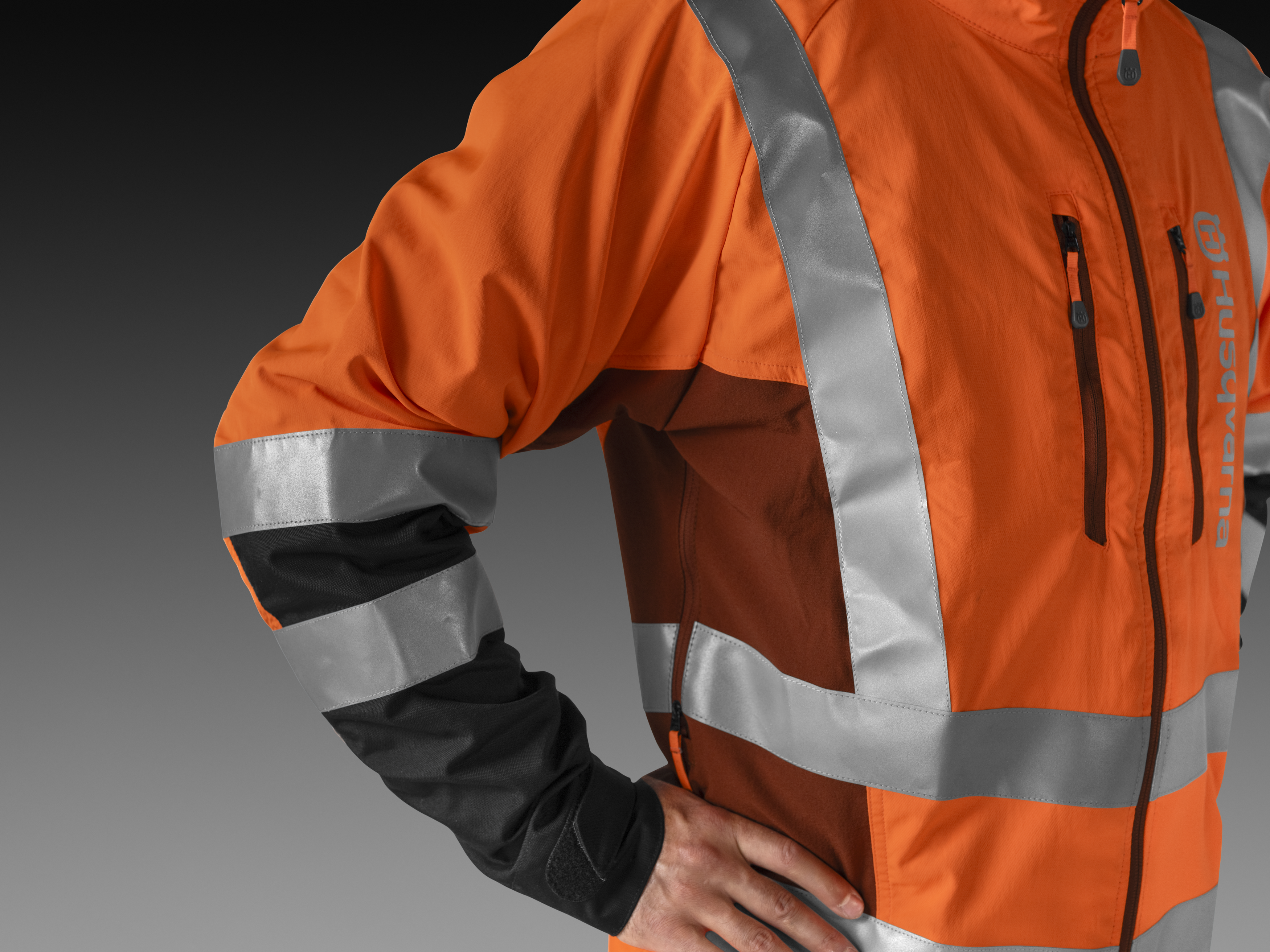 Stretchstof op de mouwen