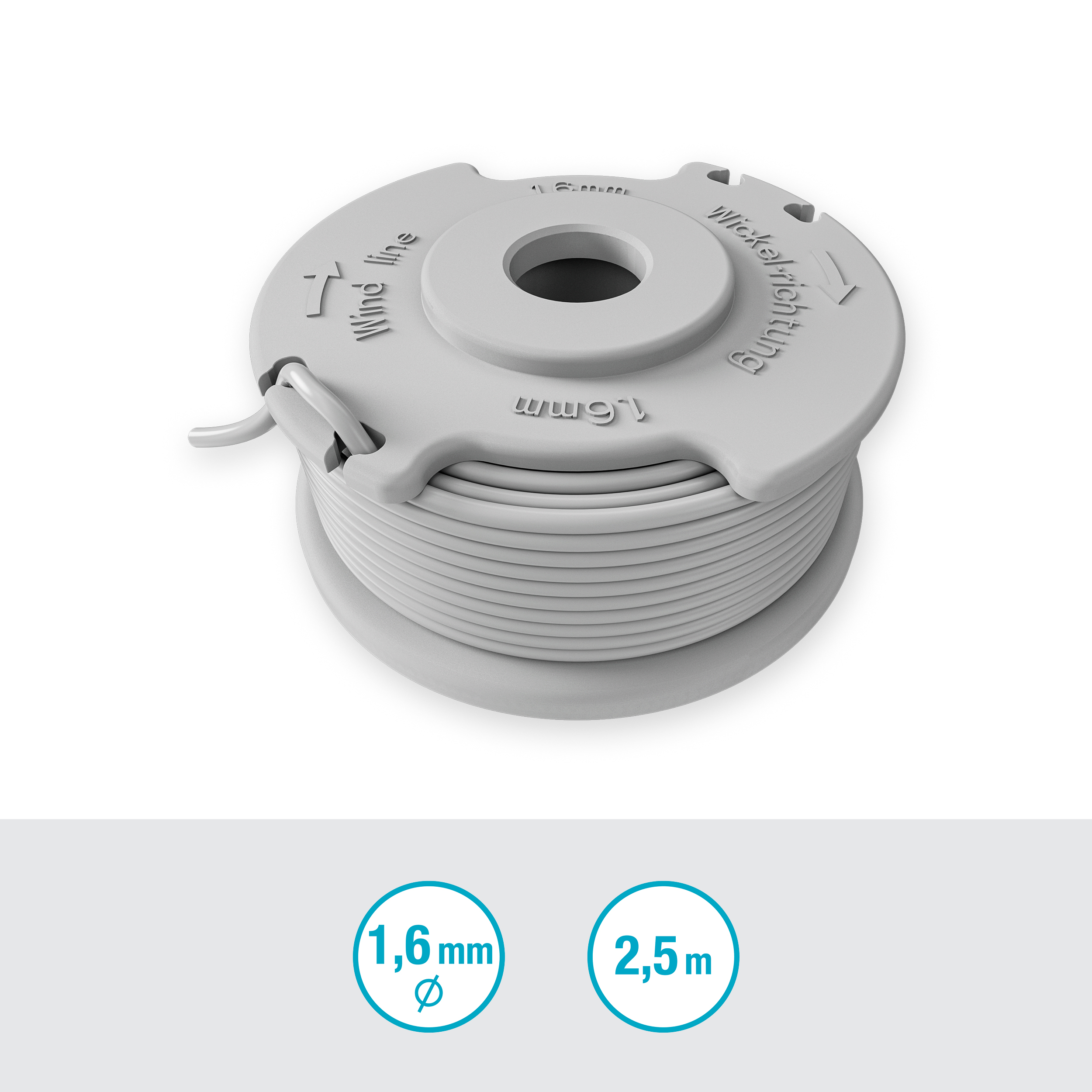 Atsarginė kasetė ir lynelis 1.6 mm