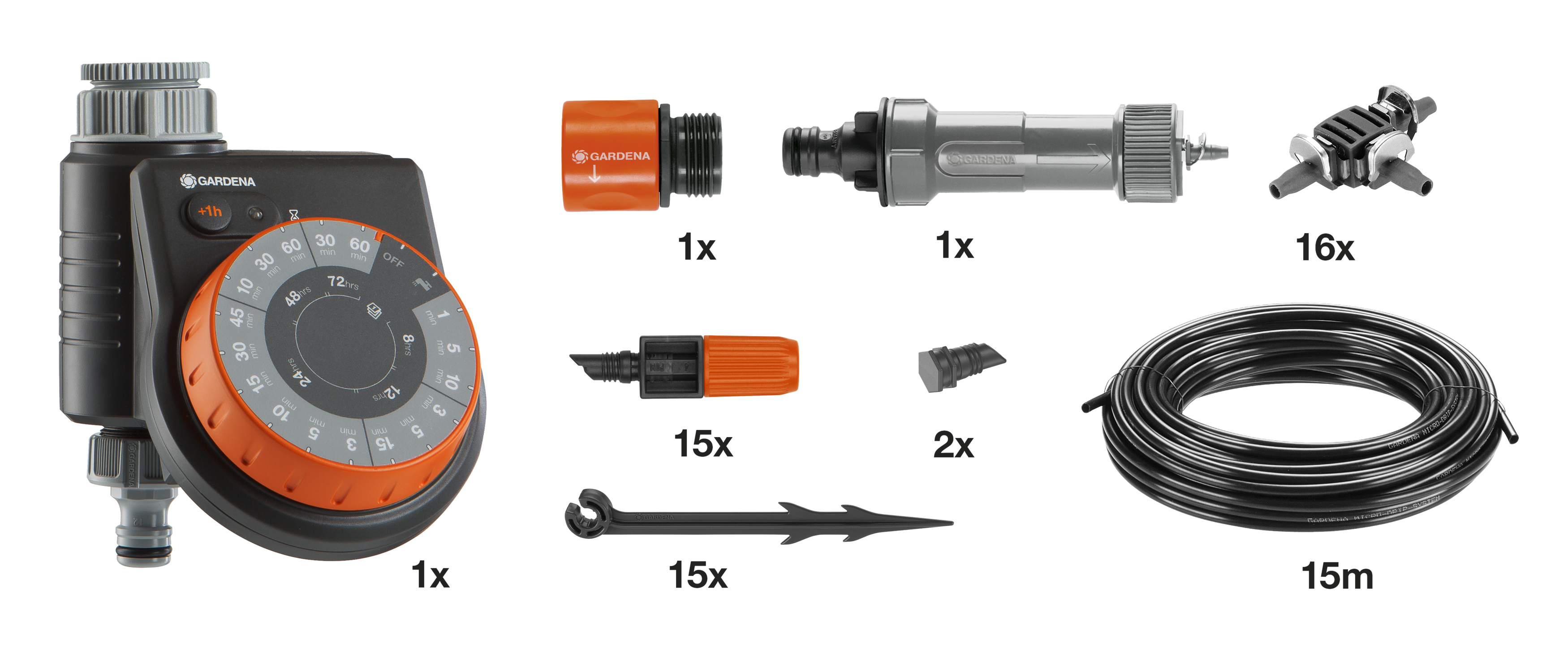 Micro-Drip Tropfbew&auml;sserung Topfpflanzen Set mit GARDENA Bew&auml;sserungssteuerung (15 Pflanzen)