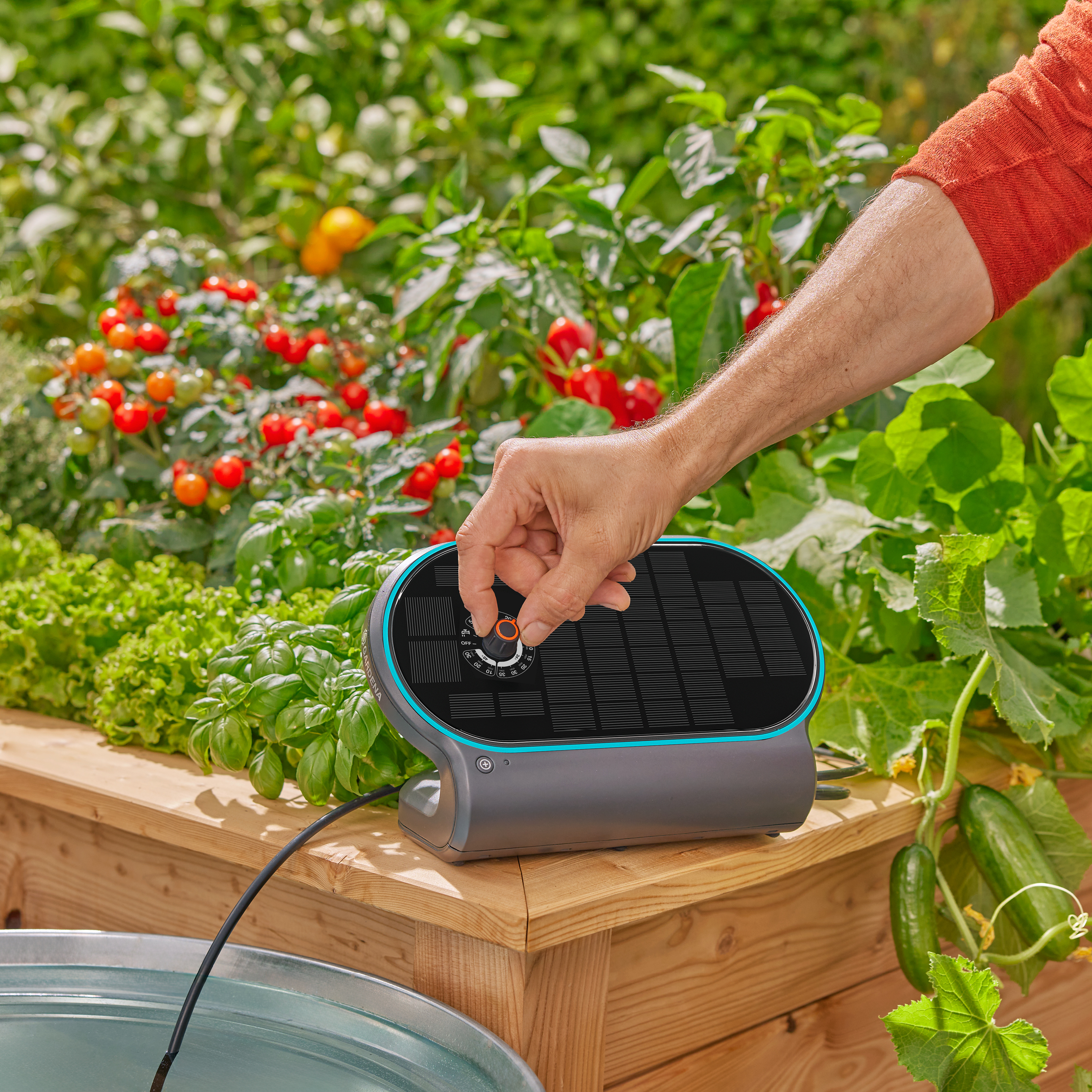 Solar-powered irrigation AquaBloom L Set, automatic irrigation system