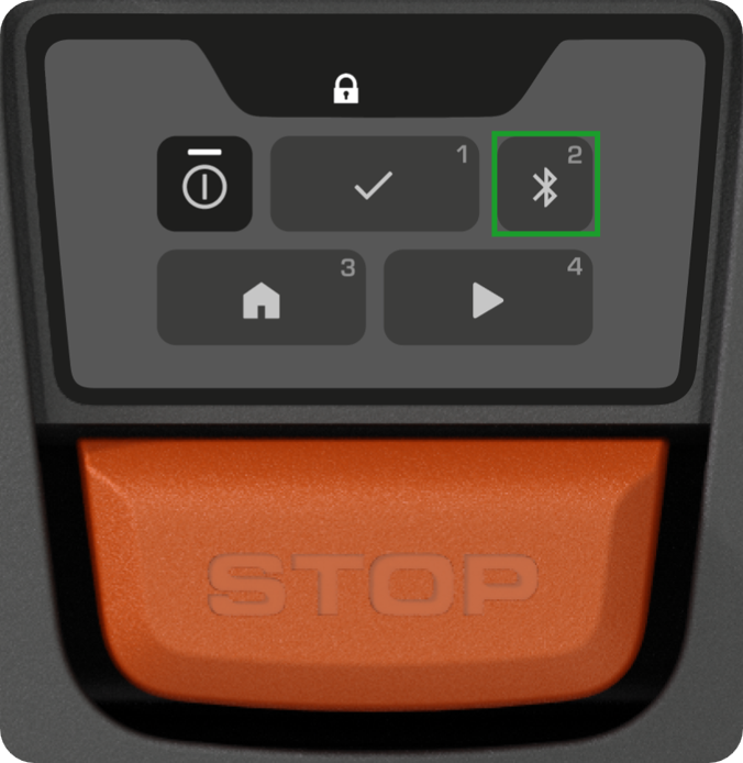Bluetooth button on Automower Aspire