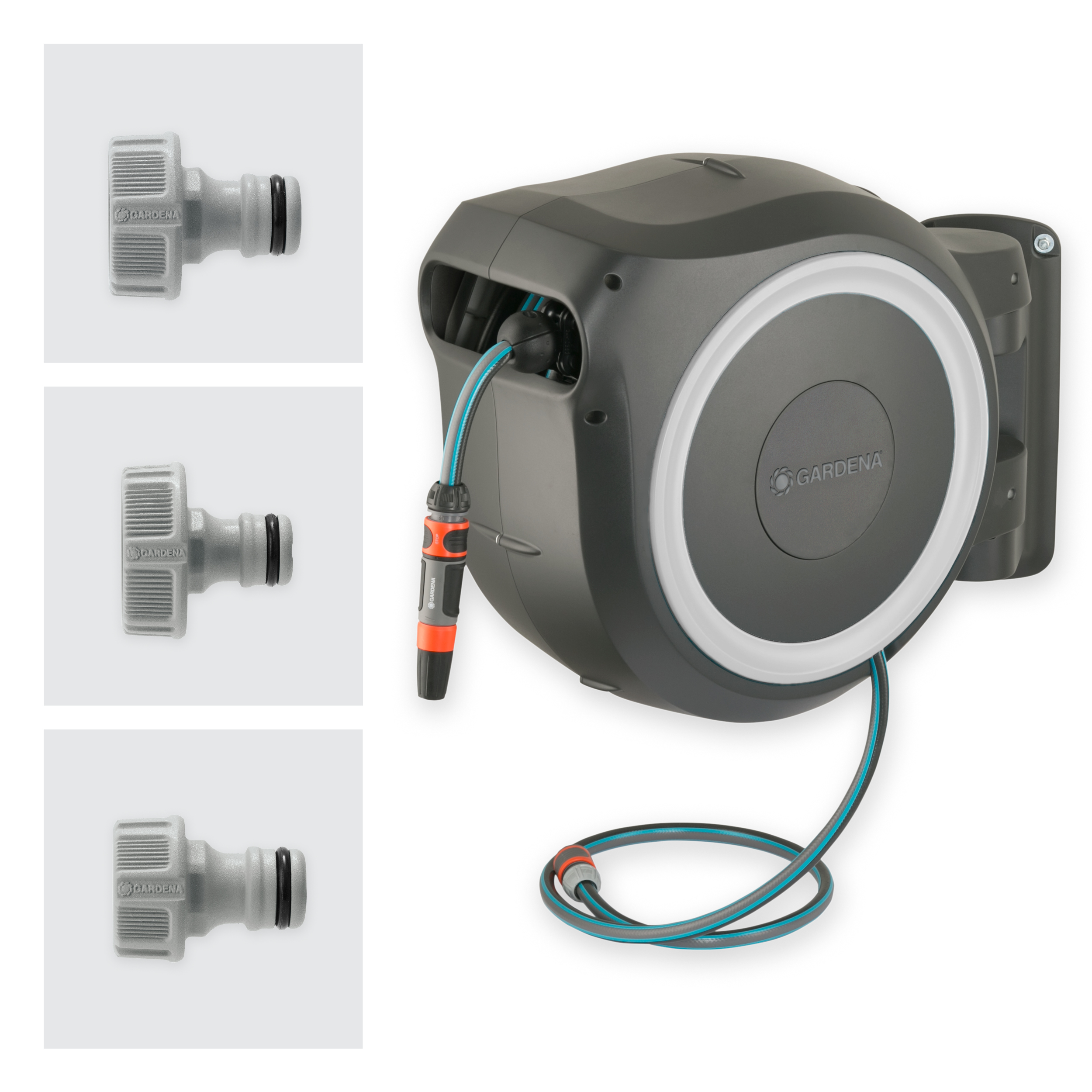 D&eacute;vidoir automatique mural RollUp XL 35 m - GARDENA (Blanc)