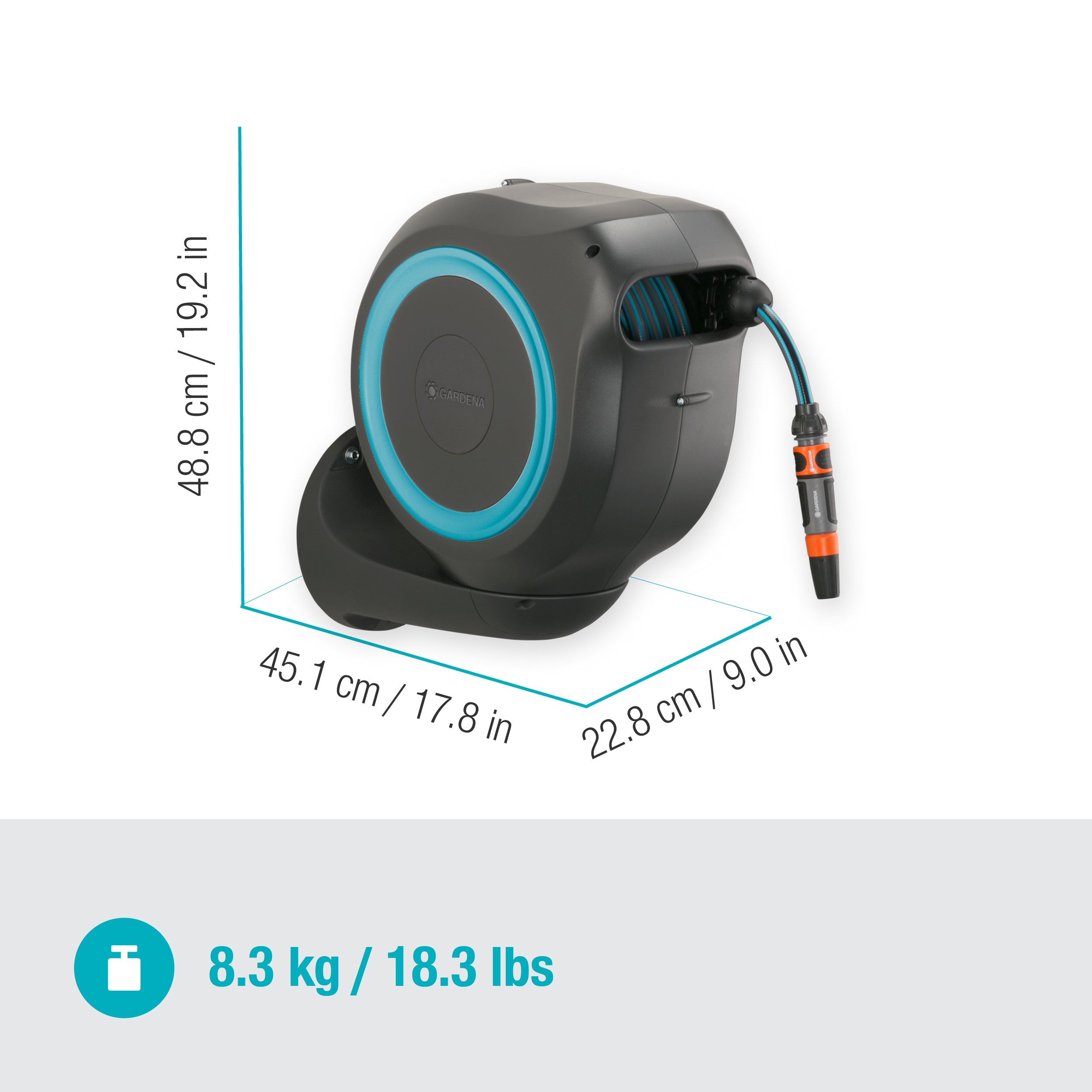 Seinale kinnitatav voolikupool RollUp M