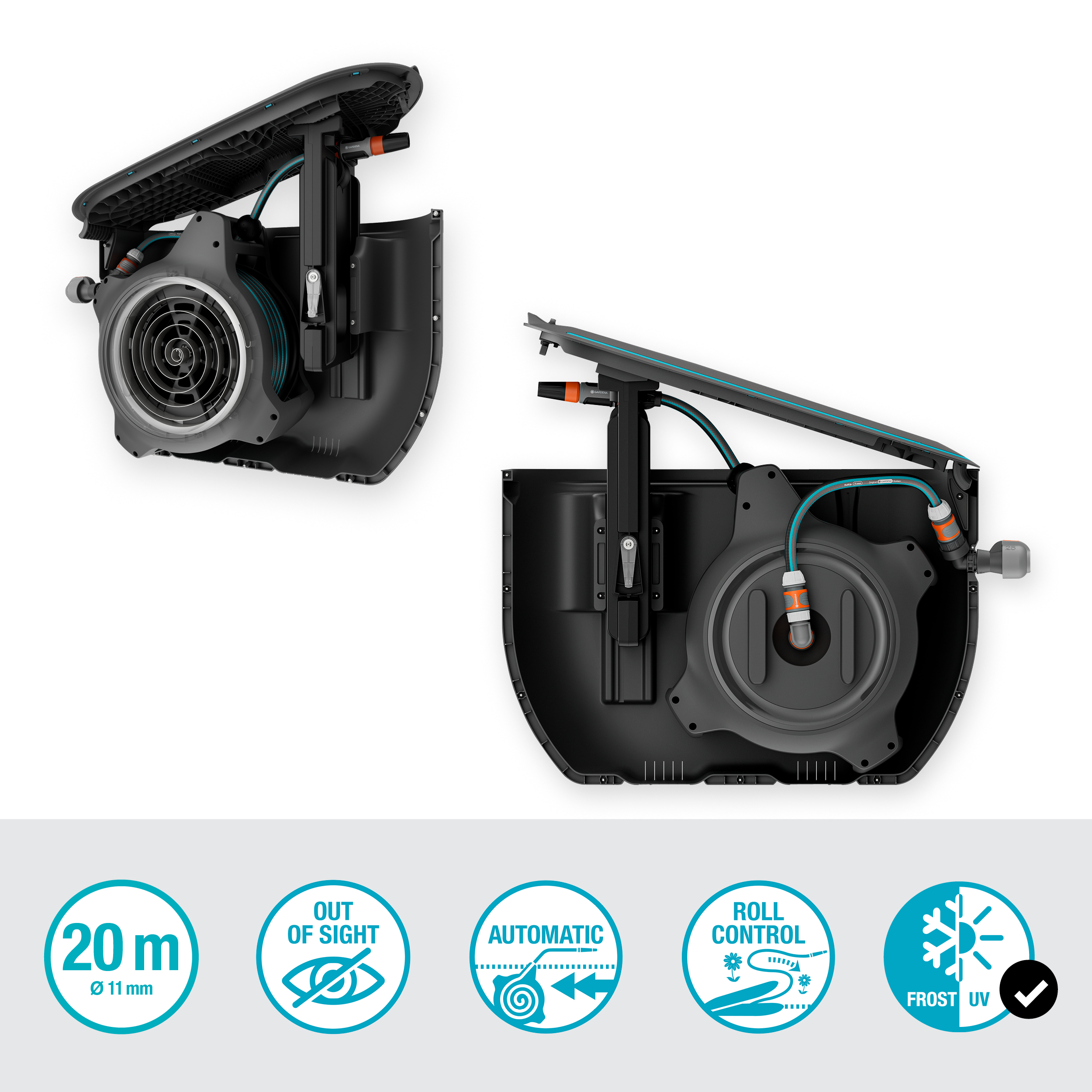 Podzemn&yacute; box na hadicu RollUp M s hadicou s dĺžkou 20 m