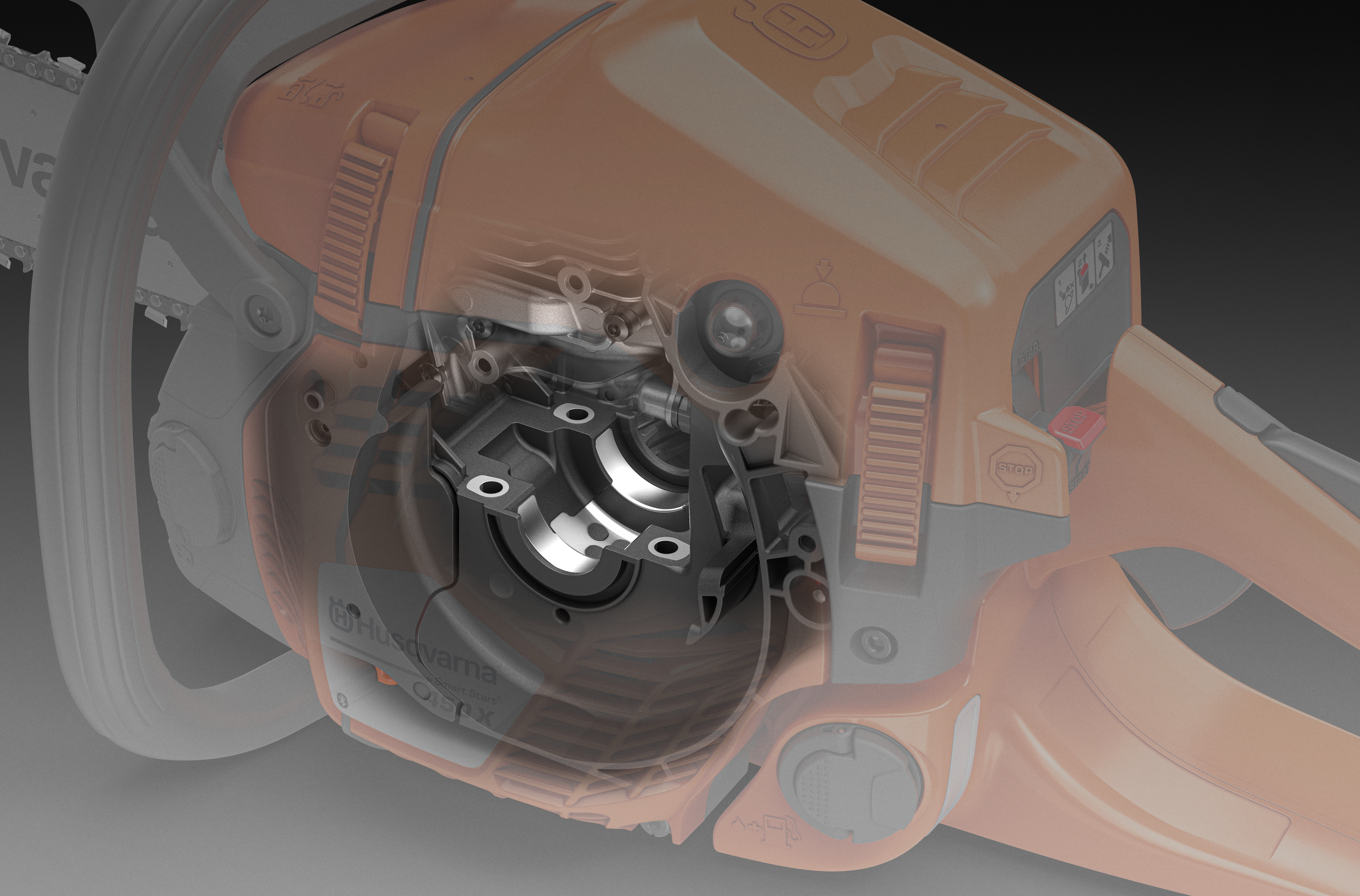 Husqvarna patented hybrid crankcase