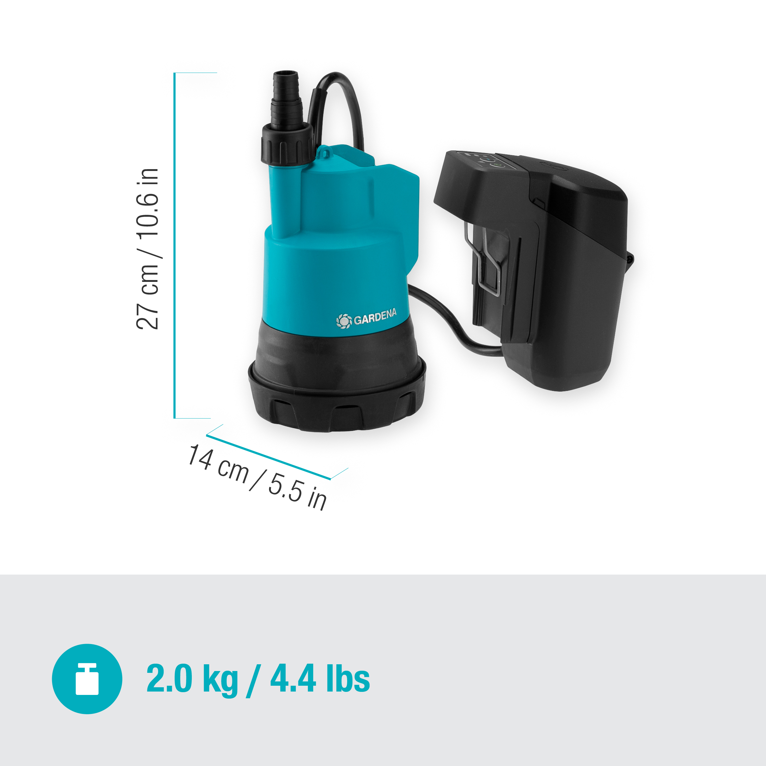 Battery Clear Water Submersible Pump 2000/2 18V P4A solo