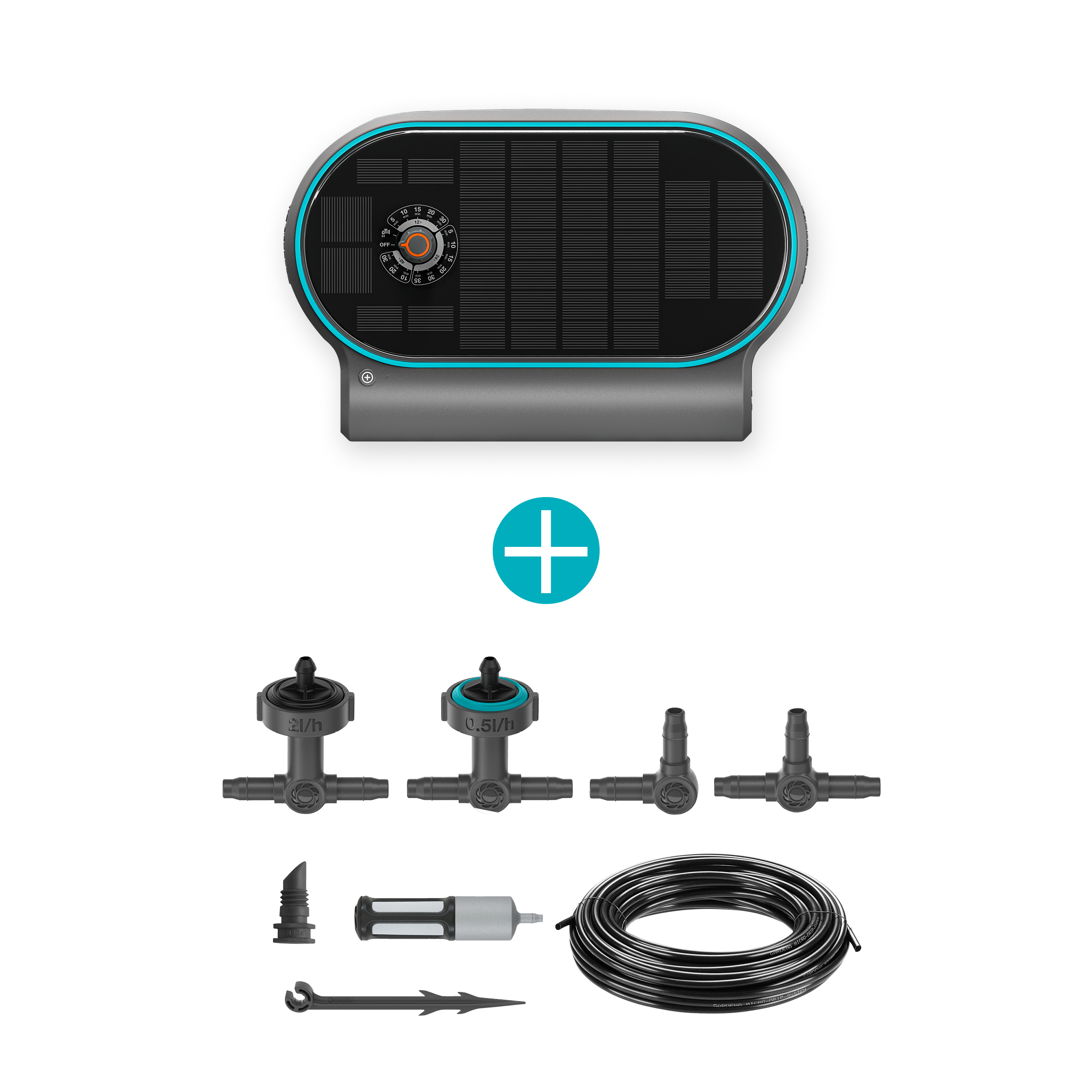 Solar-powered irrigation AquaBloom L Set, automatic irrigation system