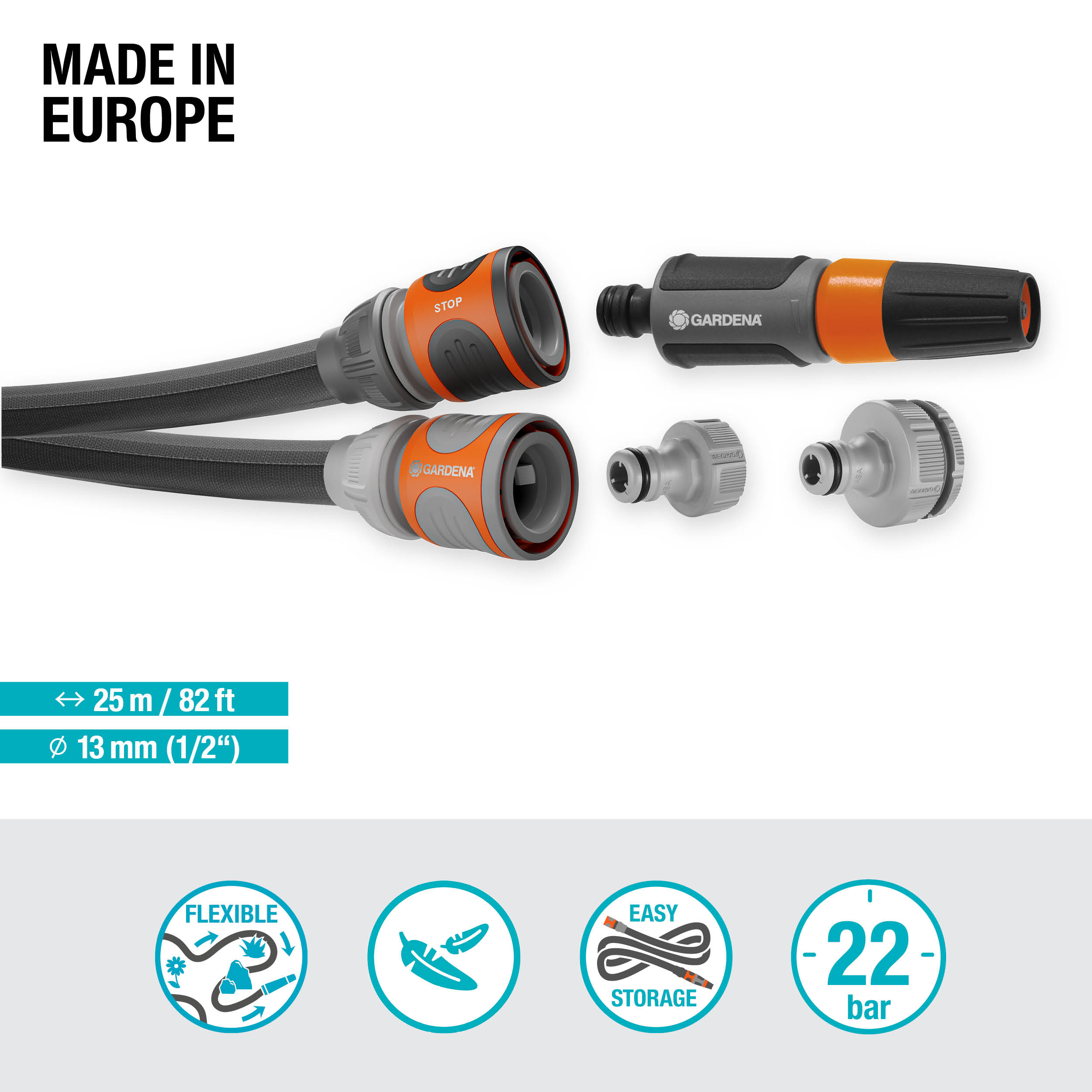 Textile Hose Liano&trade; Life 13 mm (1/2"), 25 m Set