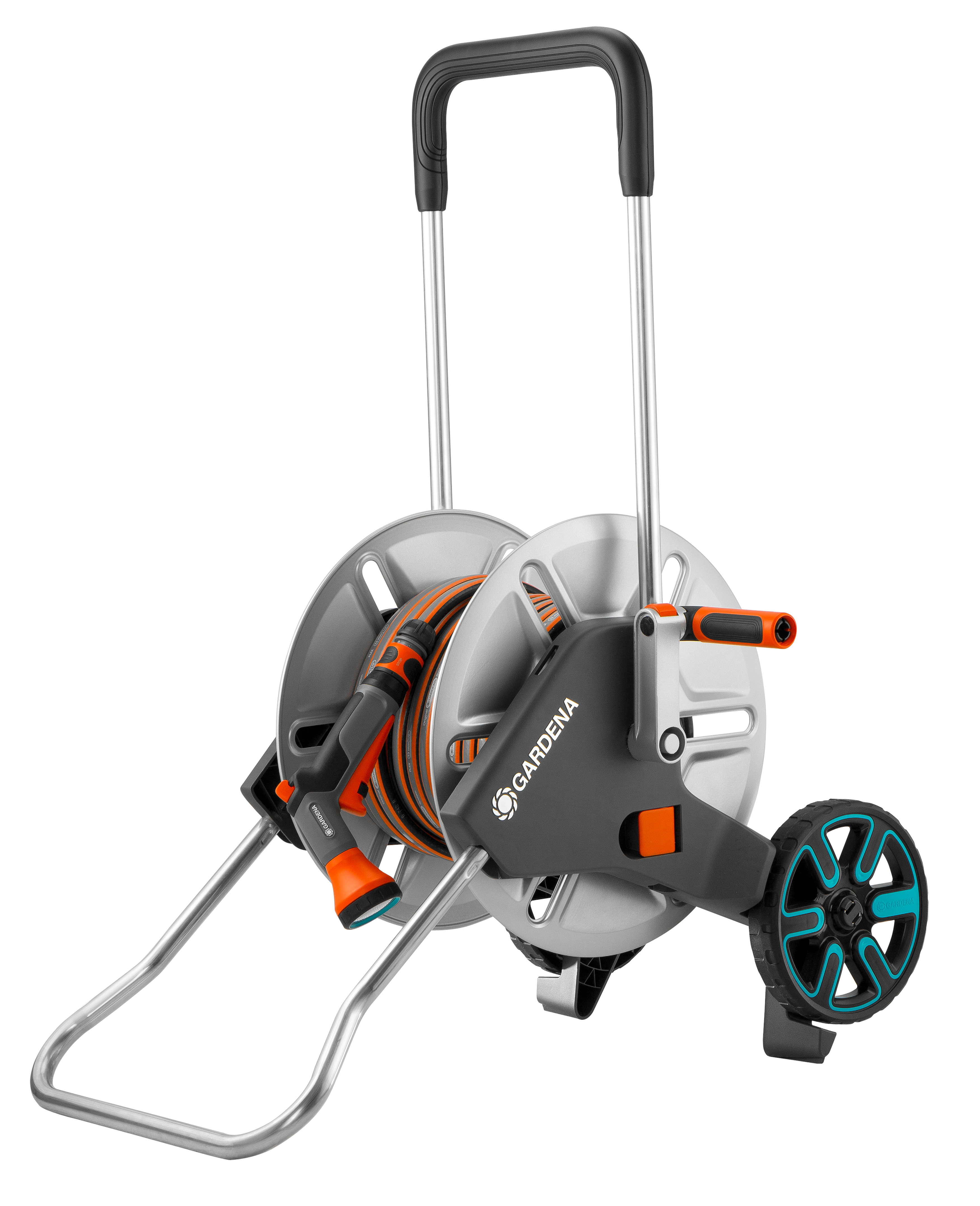 D&eacute;vidoir m&eacute;tal CleverRoll M &eacute;quip&eacute;, enrouleur de tuyau, rangement peu encombrant