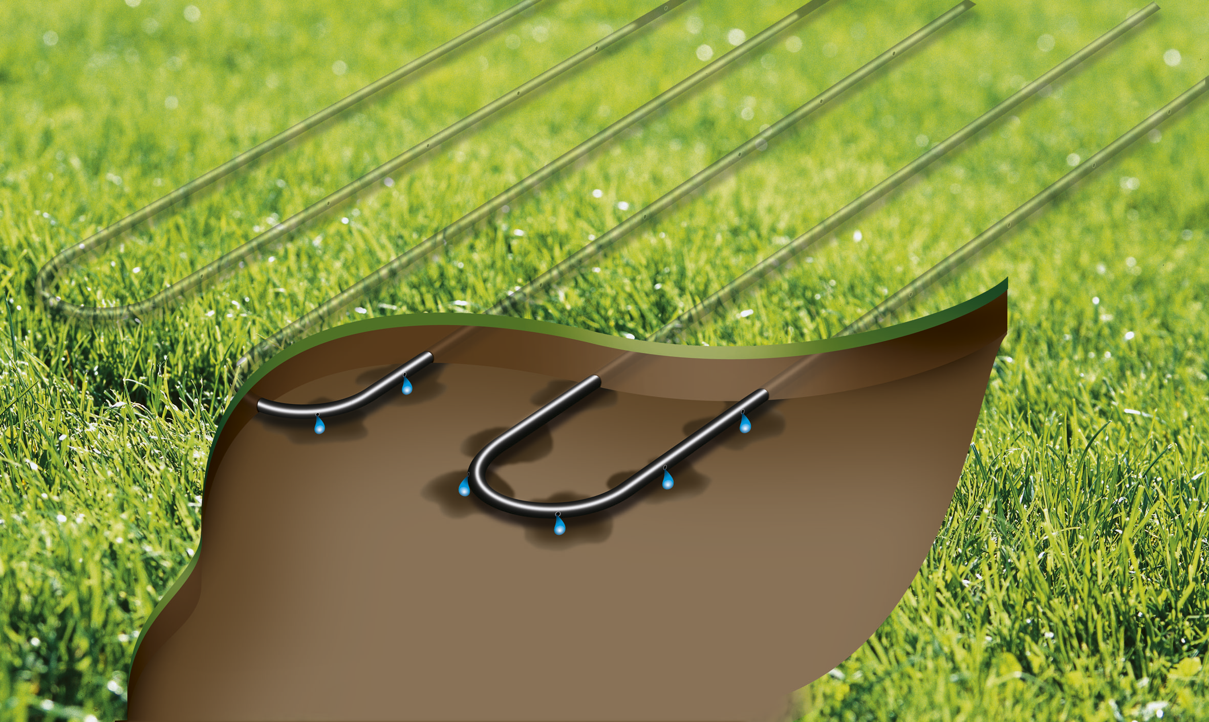 Skirta montavimui vir&scaron; ir po žeme 13,7 mm drėkinimo linija