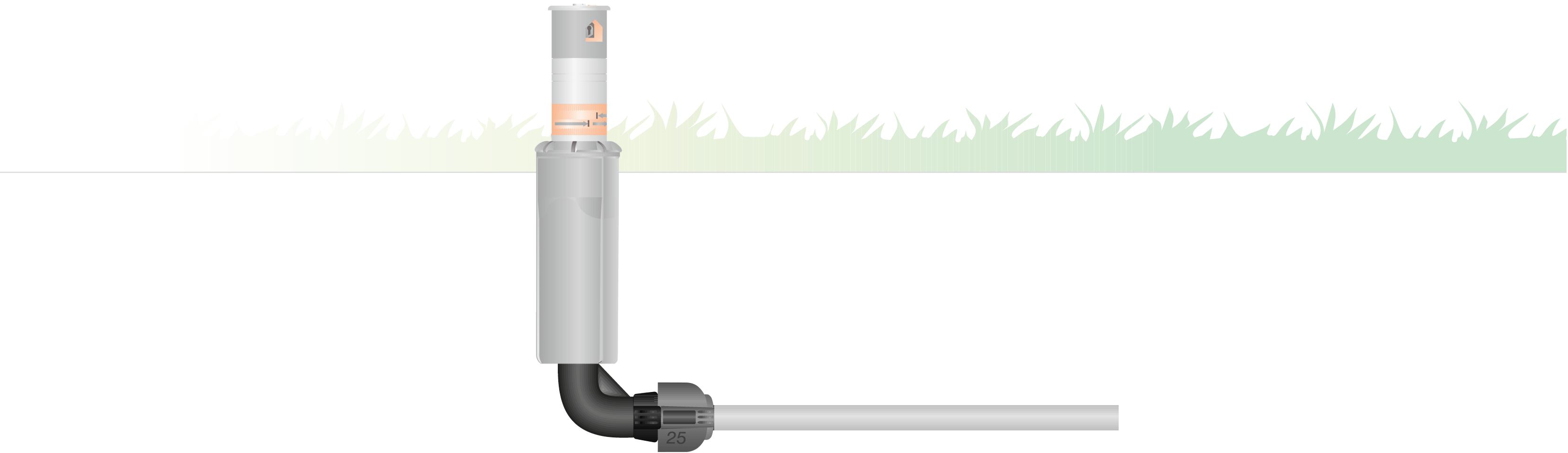 L-образно разклонение 25 мм x 1/2&quot; с външна резба