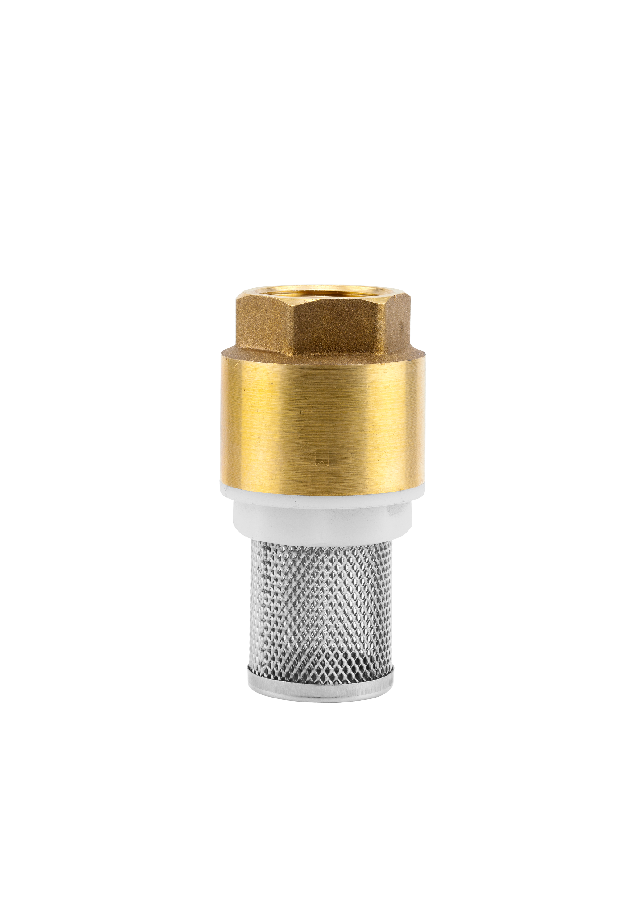 Brass Foot Valve, suction strainer, valve cone, seal, 26.5 mm (G 3/4 inch) thread