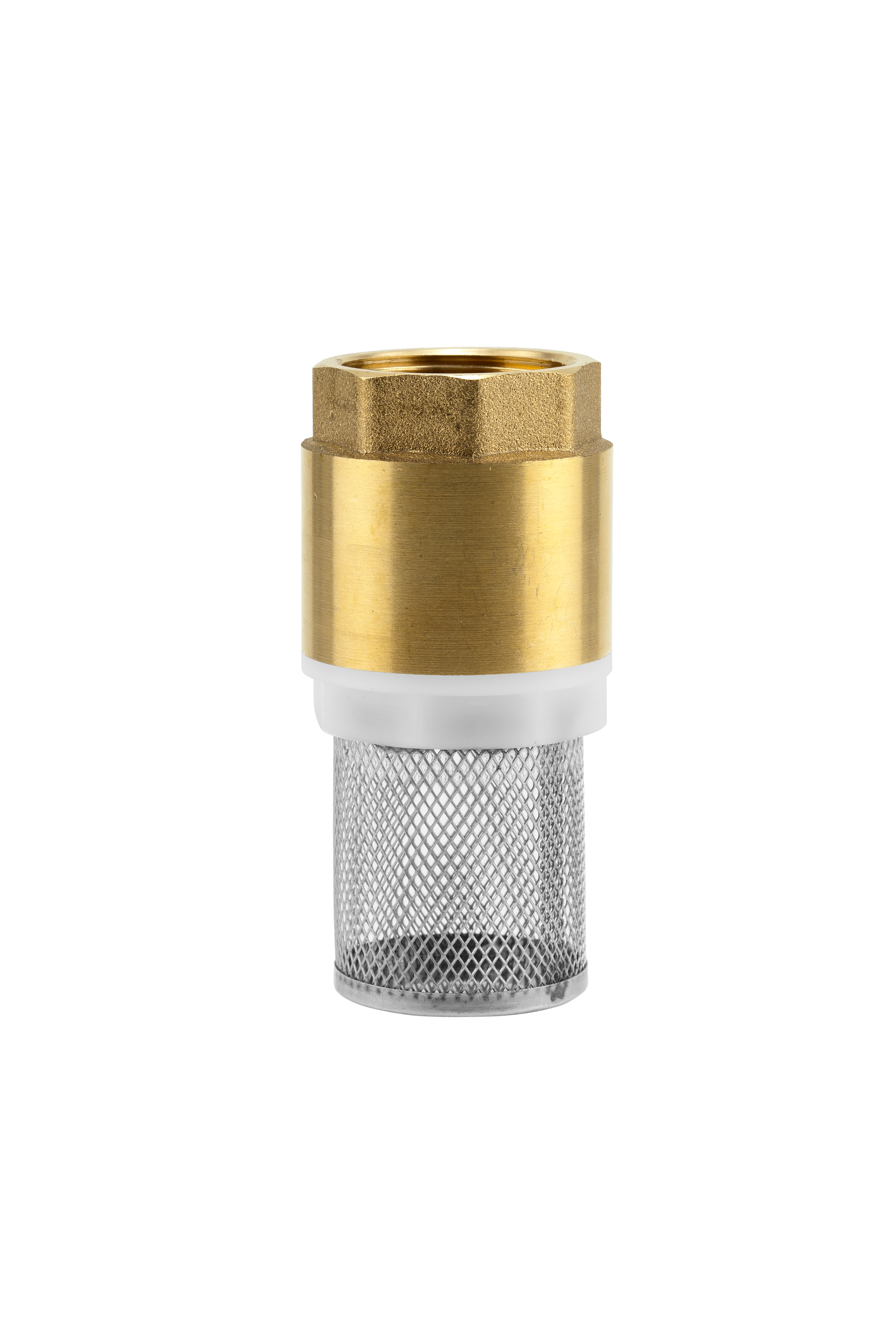 Brass Foot Valve, suction strainer, valve cone, seal, 33.3 mm (G 1 inch) thread