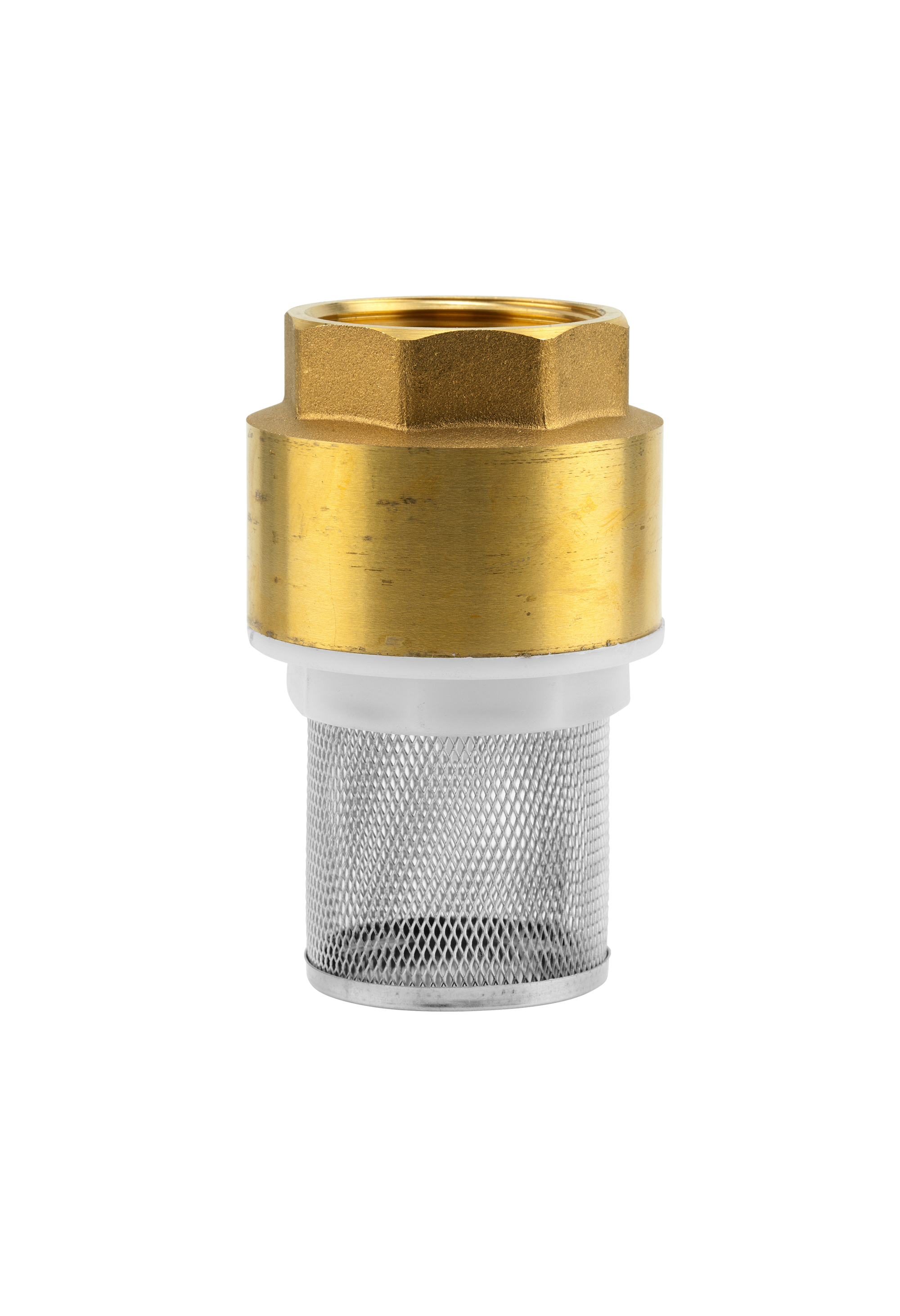 Brass Foot Valve, suction strainer, valve cone, seal, 42 mm (G 1 1/4 inch) thread