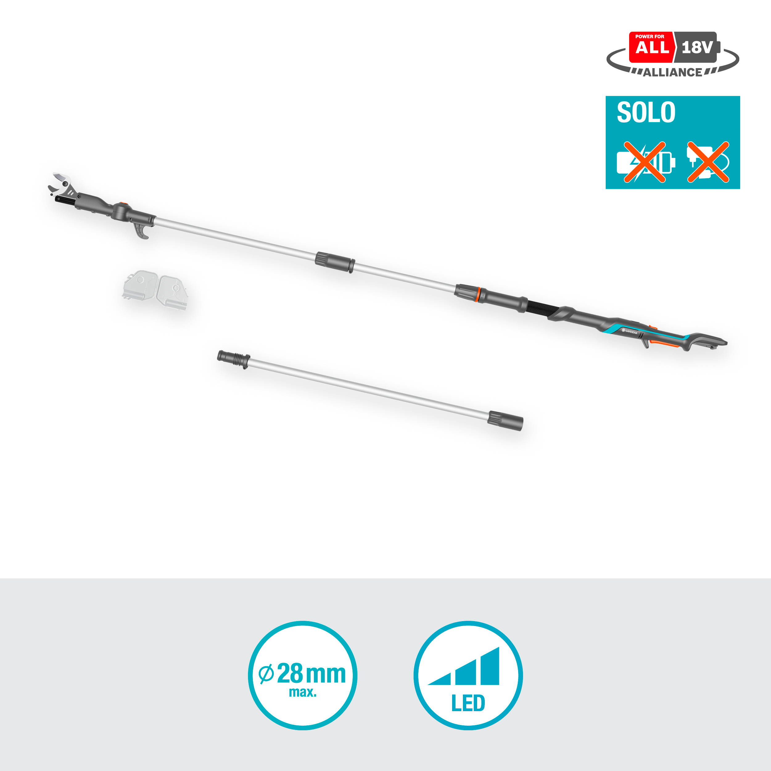 Akumul&aacute;torov&eacute; teleskopick&eacute; nůžky na větve HighCut 360/18V P4A - bez akumul&aacute;toru