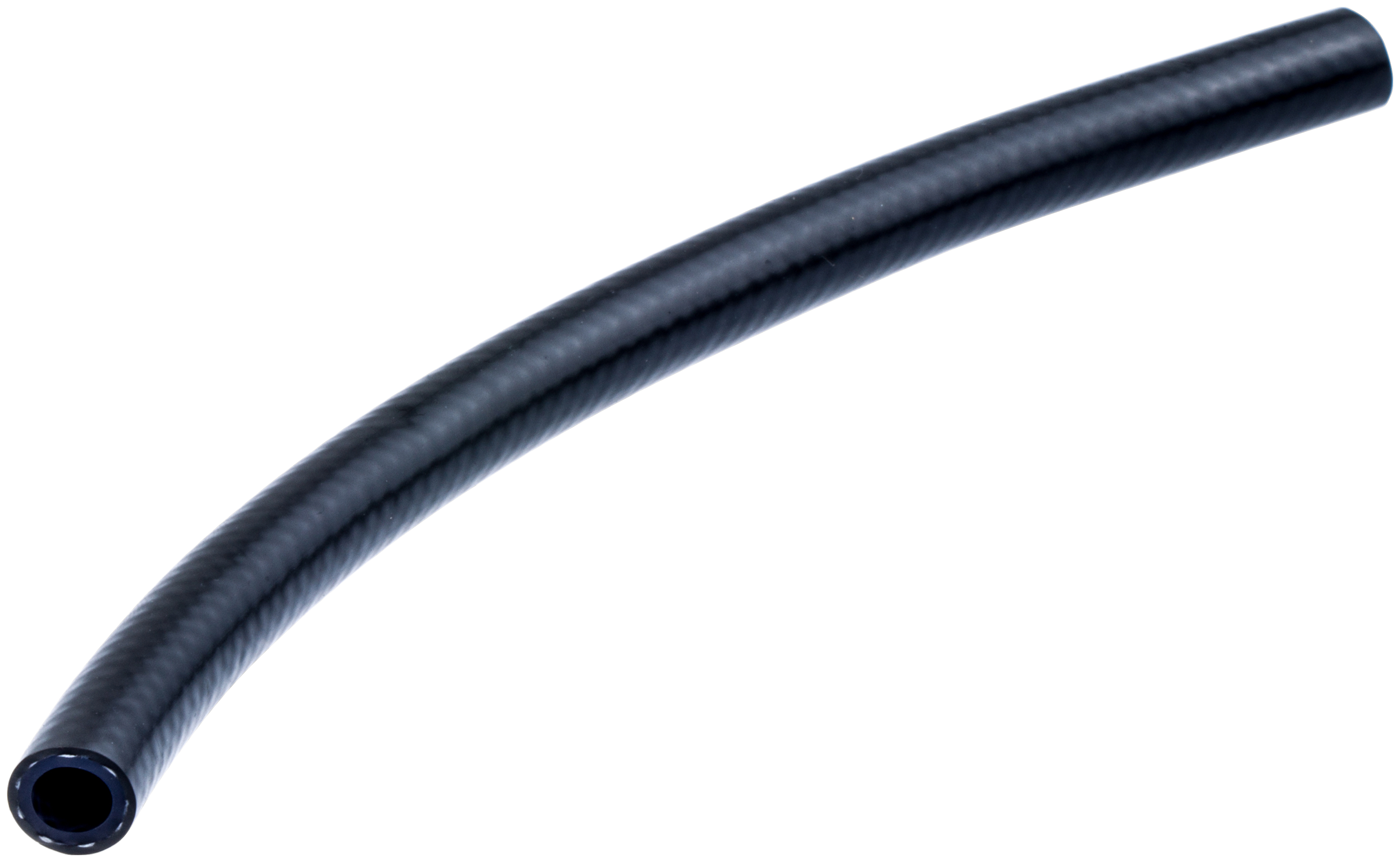 Side view of a flexible hose, suitable for garden or construction use.
