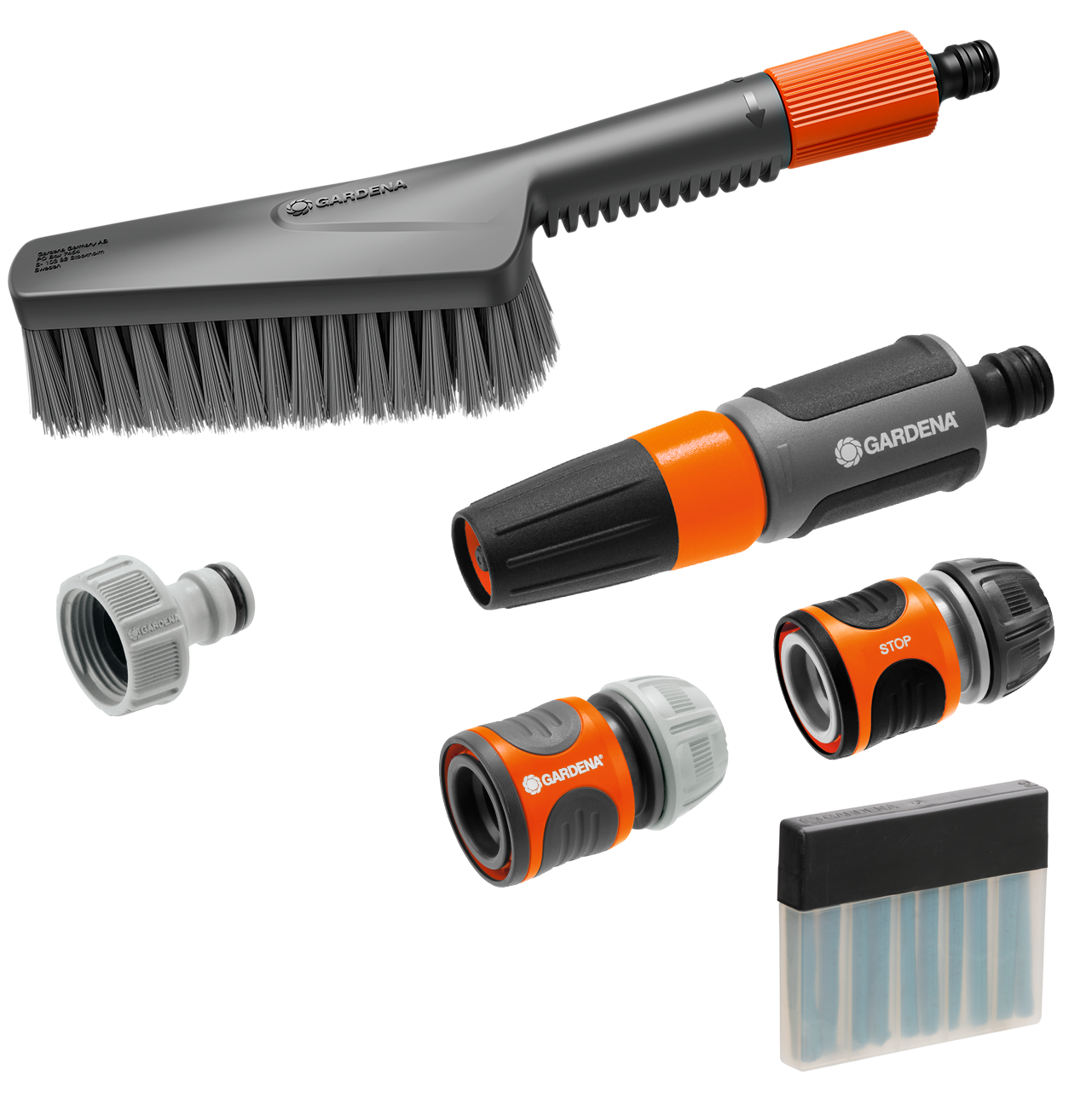 Cleansystem Wash Set with Brush S soft, Shampoo Wax Sticks and connector fittings