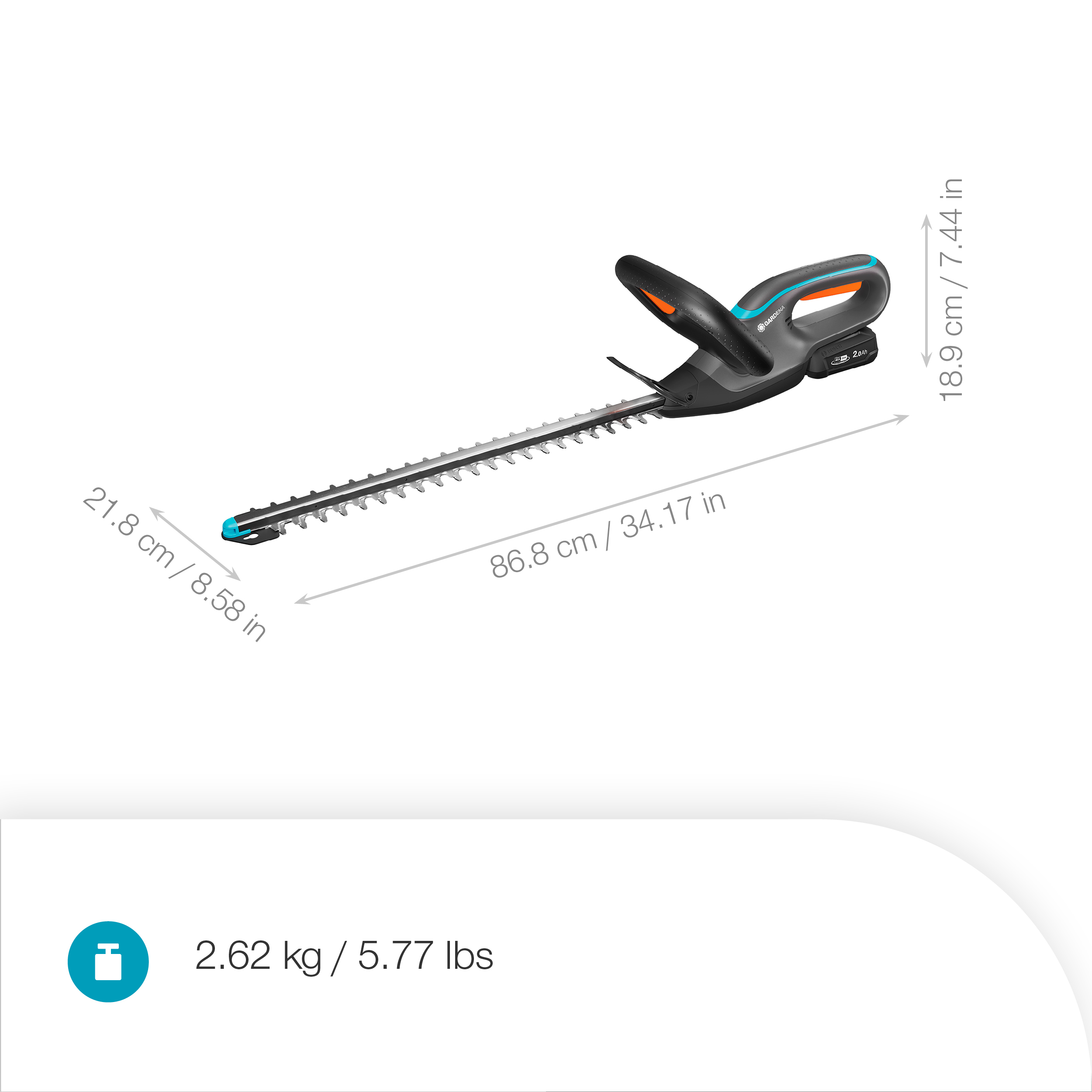 Akku-Heckenschere EasyCut 45/18V P4A Ready-To-Use Set, Akku-Heckenschere