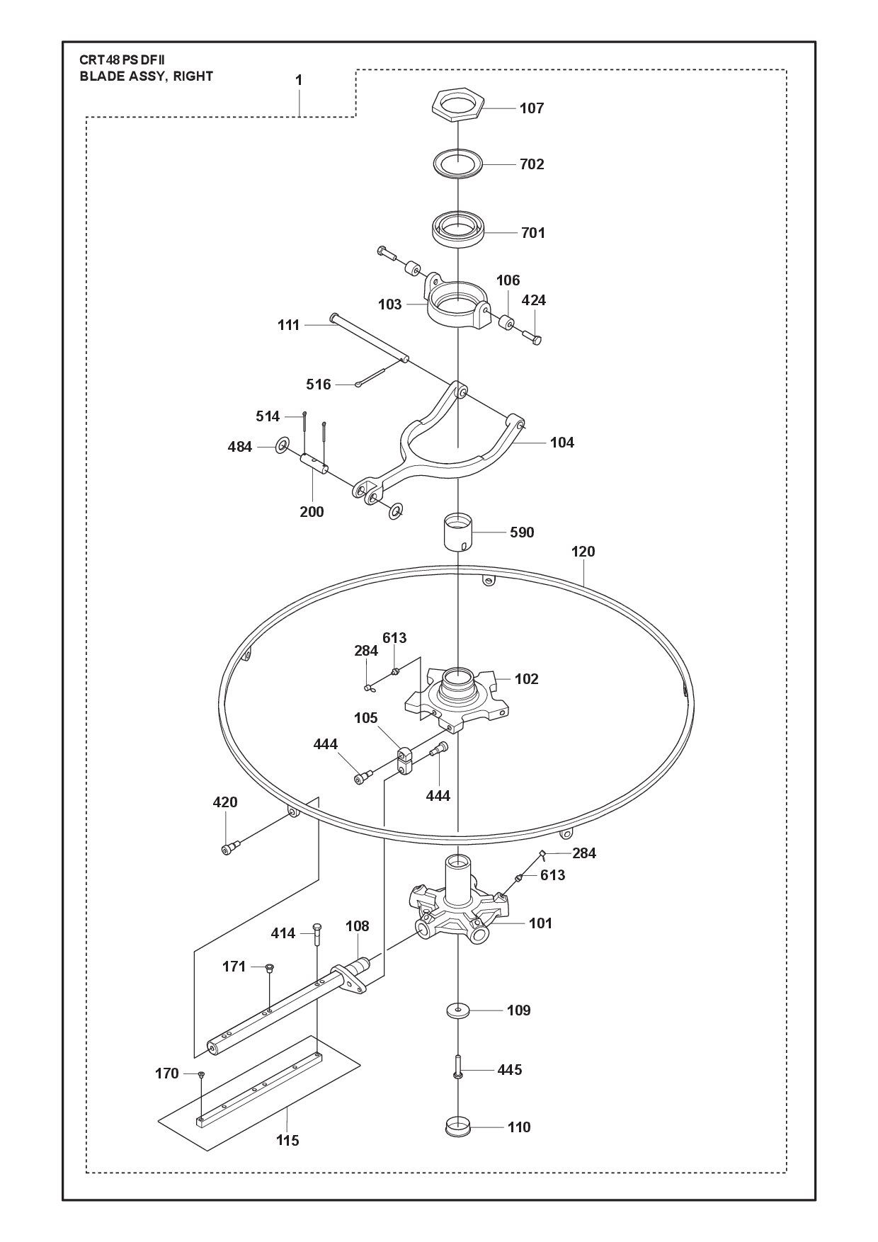 BLADE ASSY, RIGHT diagram