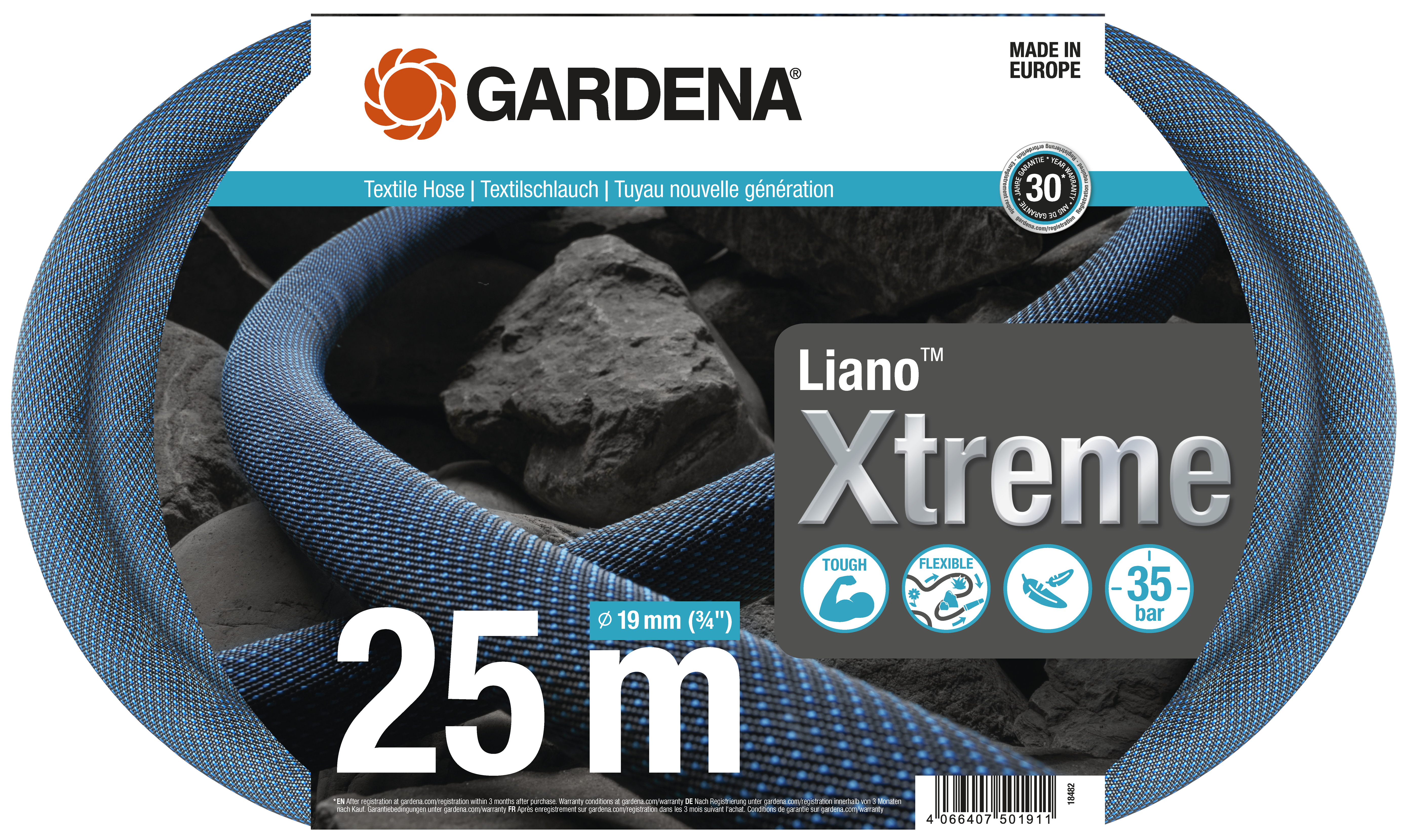 Tekstilno crijevo Liano&trade; Xtreme 19 mm (3/4&quot;), 25 m