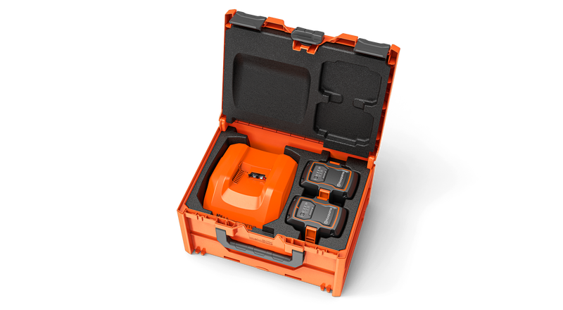 Husqvarna Akkulaatikko BC1-UN paketti sis. 2 kpl 40-B360X akkuja ja 1 kpl 40-C750X laturin - Husqvarna akut ja laturit - 970905001 - 1