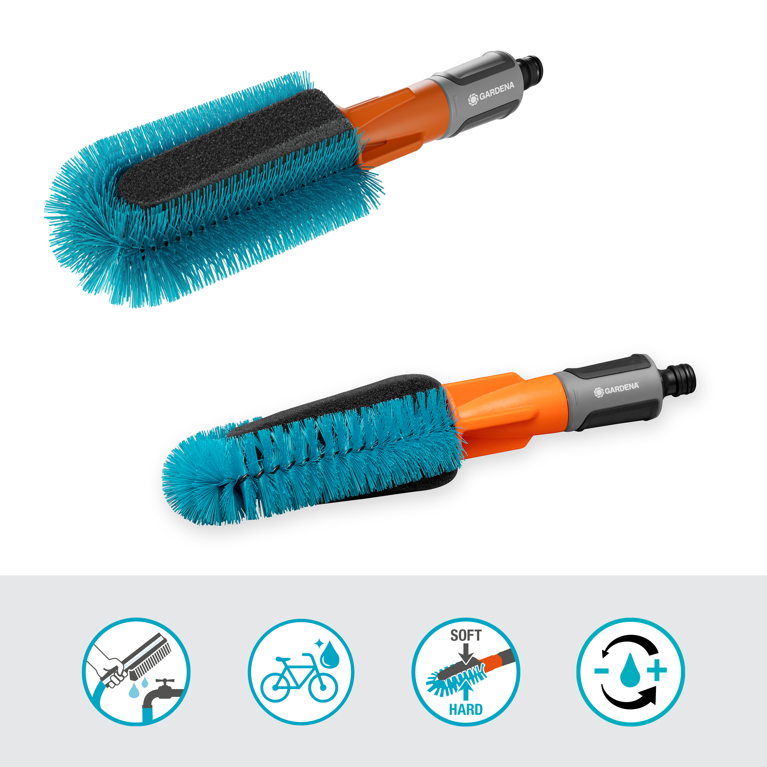 Cleansystem Bike Brush, Brush with water connection