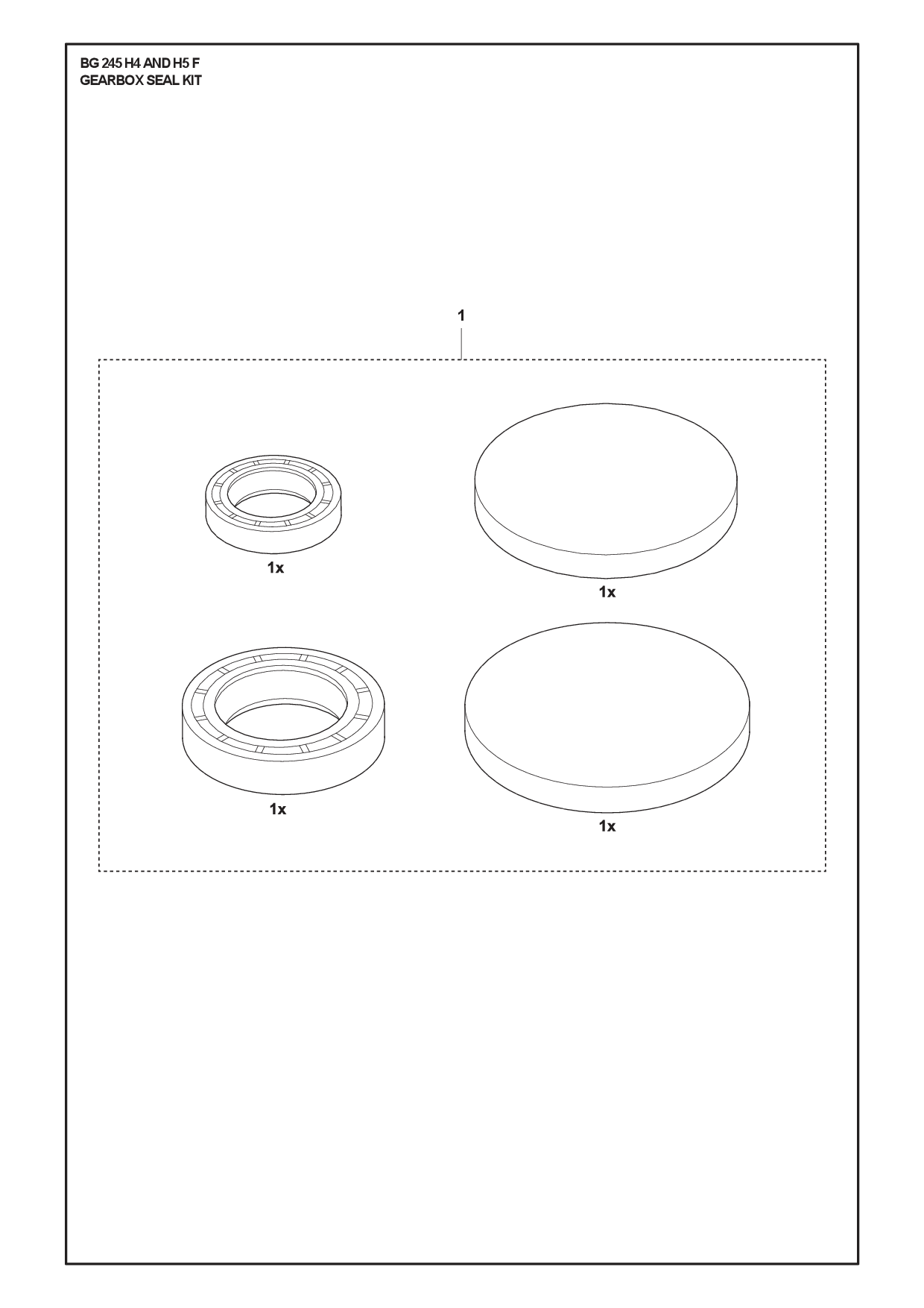 GEARBOX SEAL KIT diagram