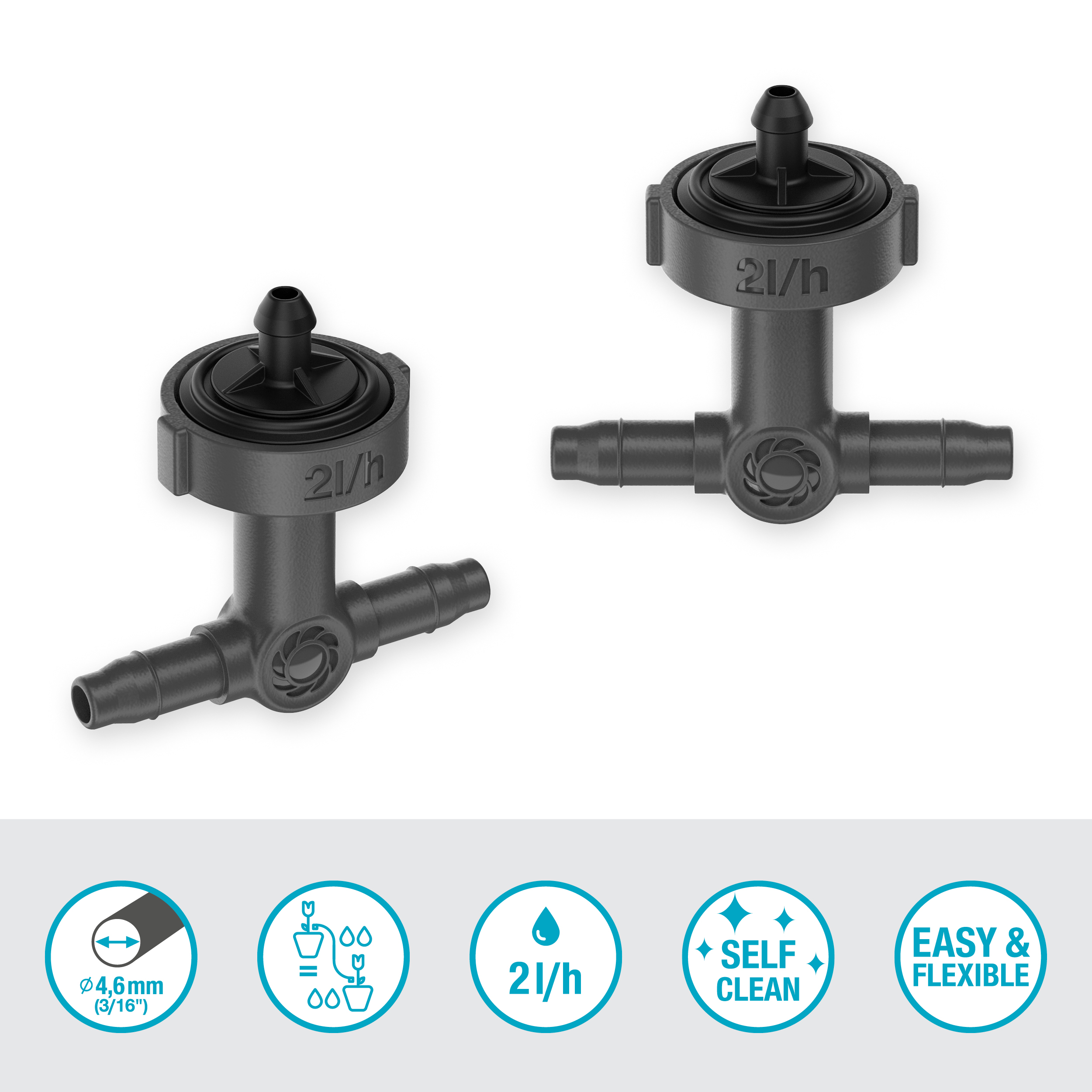 Radov&yacute; kvapkač 2 l/h vyrovn&aacute;vaj&uacute;ci tlak