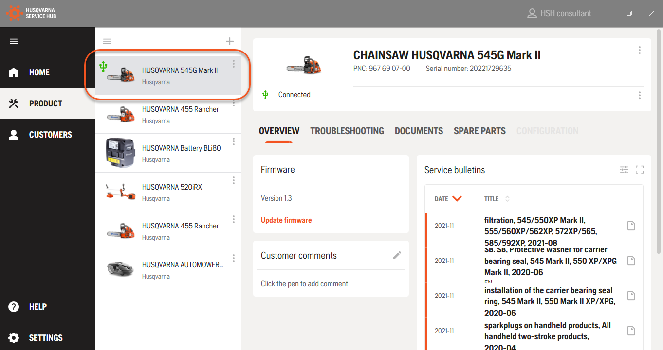 Improved serviceability
