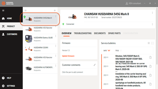 Husqvarna Service Hub - Pripojen&yacute; produkt