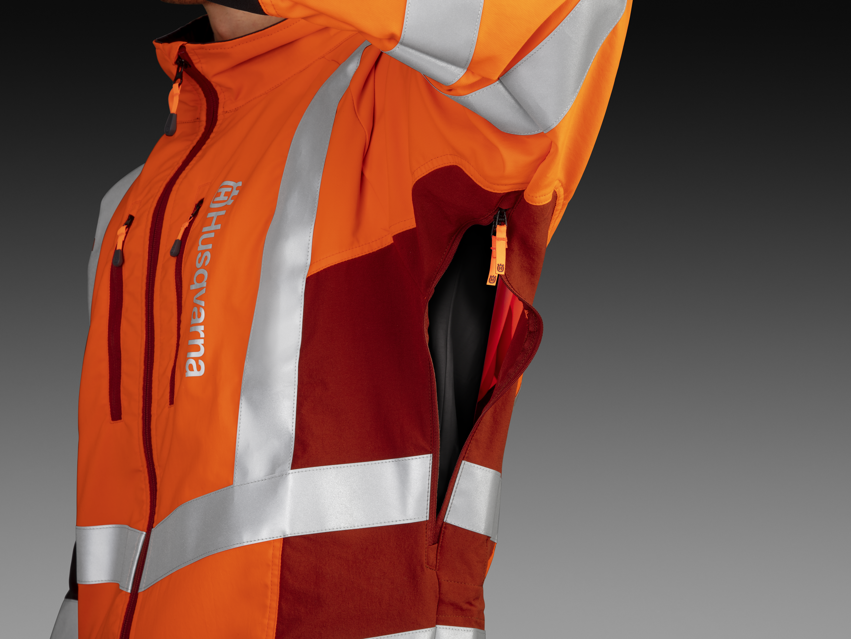 Ventilatieritsen onder de mouwen