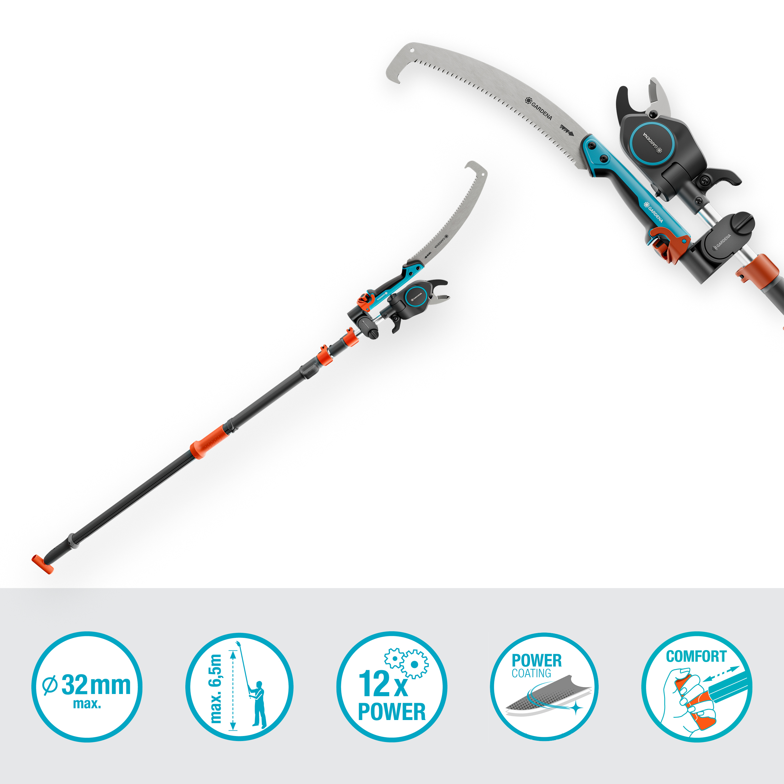 StarCut Pro L Set, Bypass Cut, Telescopic Pruning Lopper with Saw and Adapter