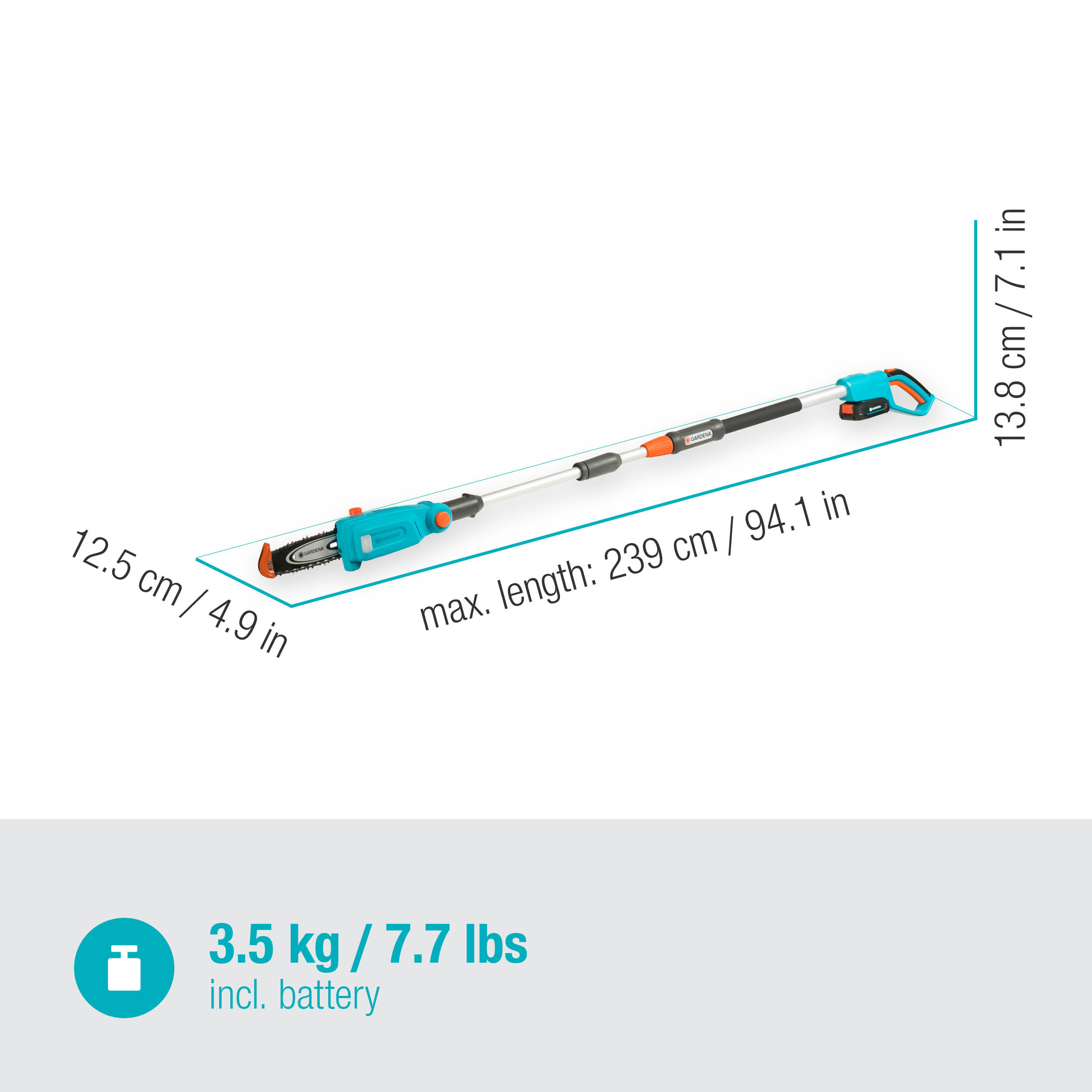 Potatore telescopico TCS 20/18V P4A Set pronto all&rsquo;uso